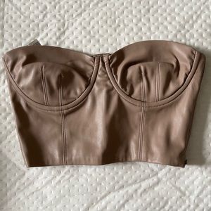 Leather corset top from Zara